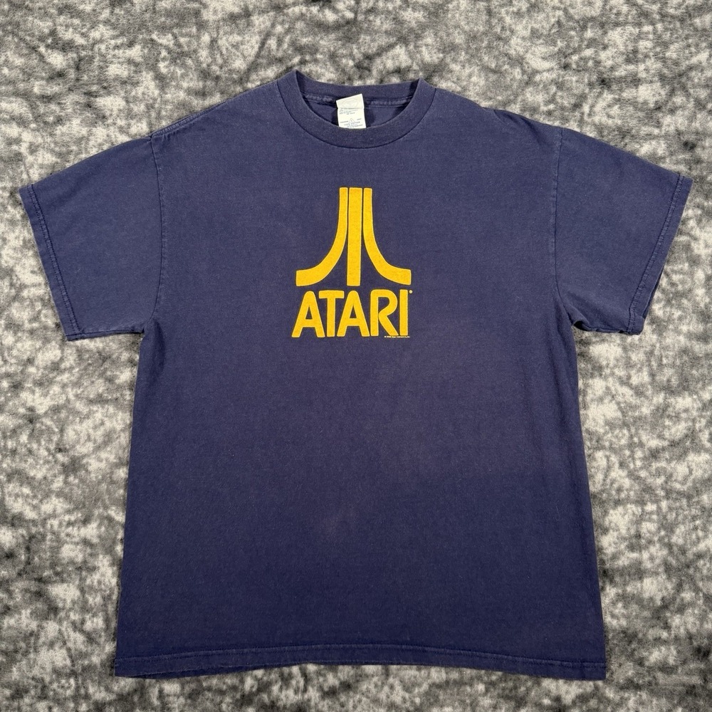 2000 Atari Interactive TShirt Mens Size L Blue Delta Pro Weight Vintage Retro
